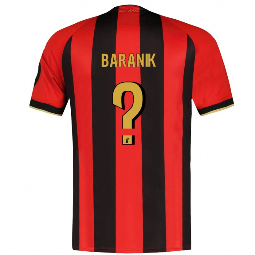Danxen Enfant Maillot Evan Baranik #0 Rouge Noir Tenues Domicile 2024/25 T-Shirt