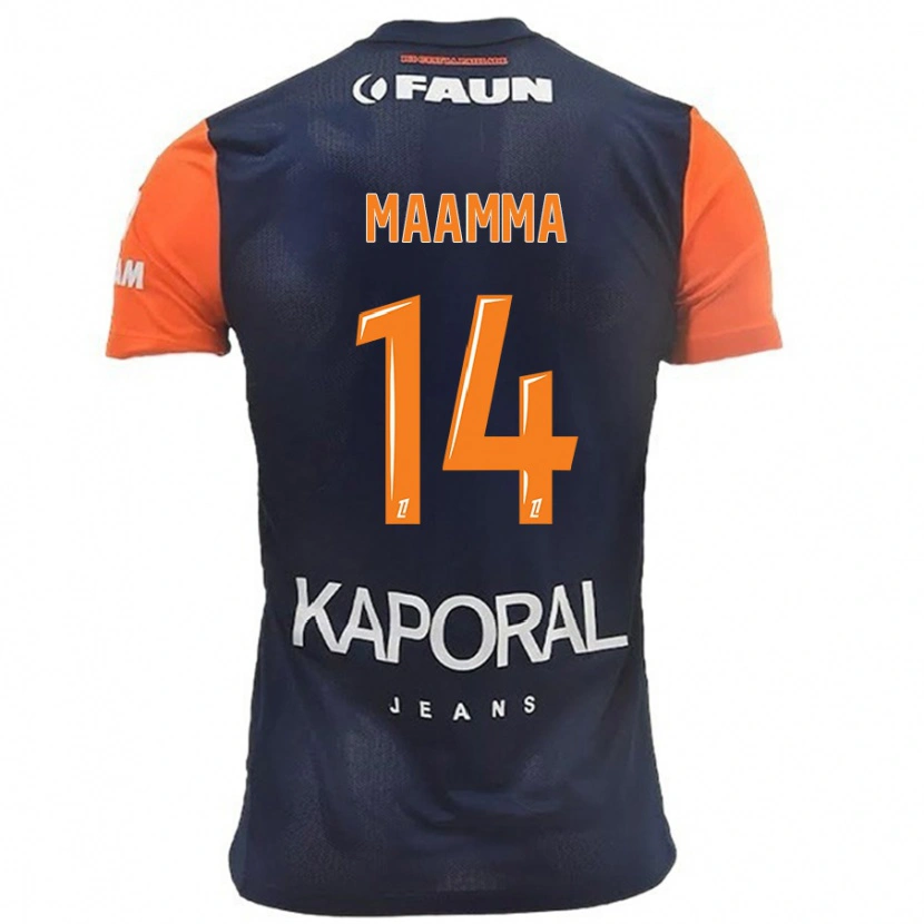 Danxen Enfant Maillot Othmane Maamma #14 Bleu Marine Orange Tenues Domicile 2024/25 T-Shirt