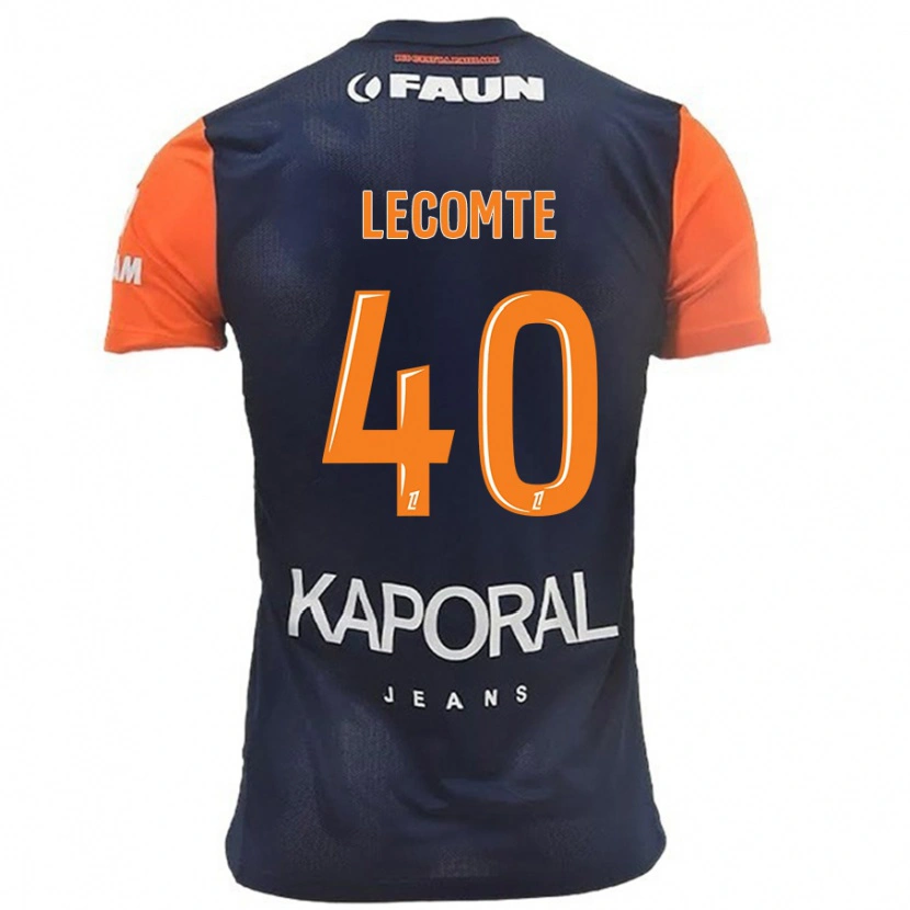 Danxen Enfant Maillot Benjamin Lecomte #40 Bleu Marine Orange Tenues Domicile 2024/25 T-Shirt