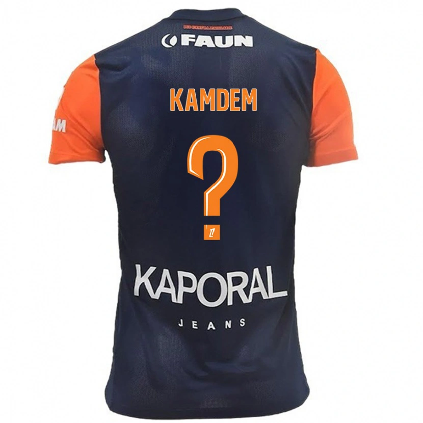 Danxen Enfant Maillot Kevin Kamdem #0 Bleu Marine Orange Tenues Domicile 2024/25 T-Shirt
