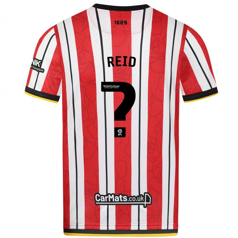 Danxen Enfant Maillot Aaron Reid #0 Rayures Blanches Rouges Tenues Domicile 2024/25 T-Shirt