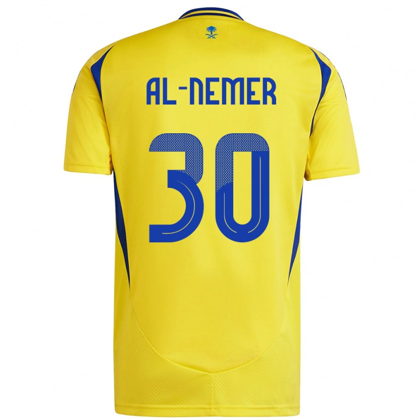 Danxen Enfant Maillot Meshari Al-Nemer #30 Jaune Bleu Tenues Domicile 2024/25 T-Shirt
