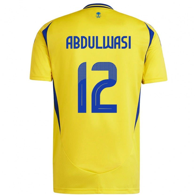 Danxen Enfant Maillot Dalal Abdulwasi #12 Jaune Bleu Tenues Domicile 2024/25 T-Shirt