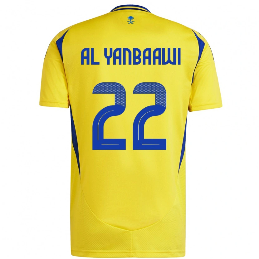 Danxen Enfant Maillot Tahani Al-Yanbaawi #22 Jaune Bleu Tenues Domicile 2024/25 T-Shirt