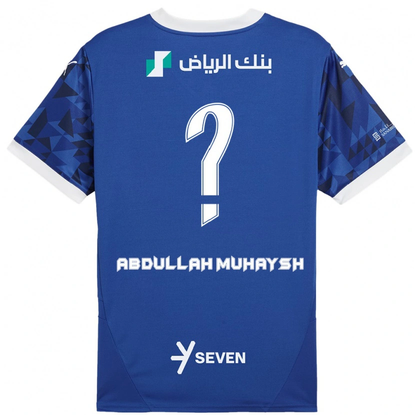Danxen Enfant Maillot Mohammed Abdullah Muhaysh #0 Bleu Foncé Blanc Tenues Domicile 2024/25 T-Shirt