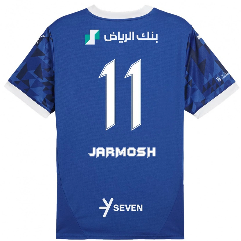 Danxen Enfant Maillot Abdulaziz Jarmosh #11 Bleu Foncé Blanc Tenues Domicile 2024/25 T-Shirt