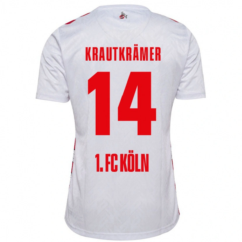 Danxen Enfant Maillot Jakob Krautkrämer #14 Blanc Rouge Tenues Domicile 2024/25 T-Shirt