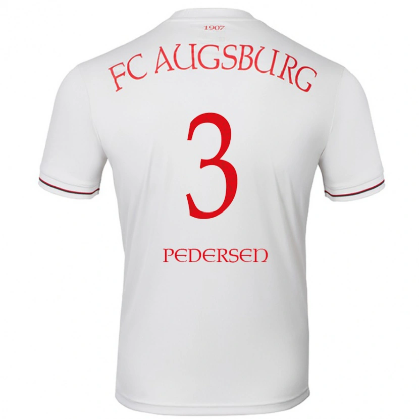 Danxen Enfant Maillot Mads Pedersen #3 Blanc Tenues Domicile 2024/25 T-Shirt