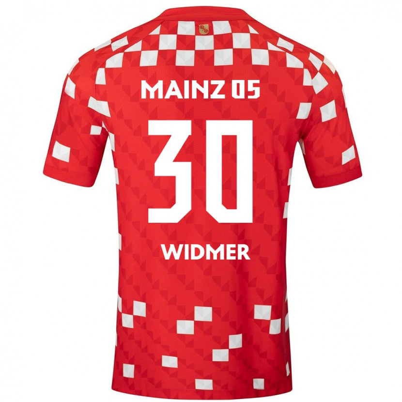 Danxen Enfant Maillot Silvan Widmer #30 Blanc Rouge Tenues Domicile 2024/25 T-Shirt