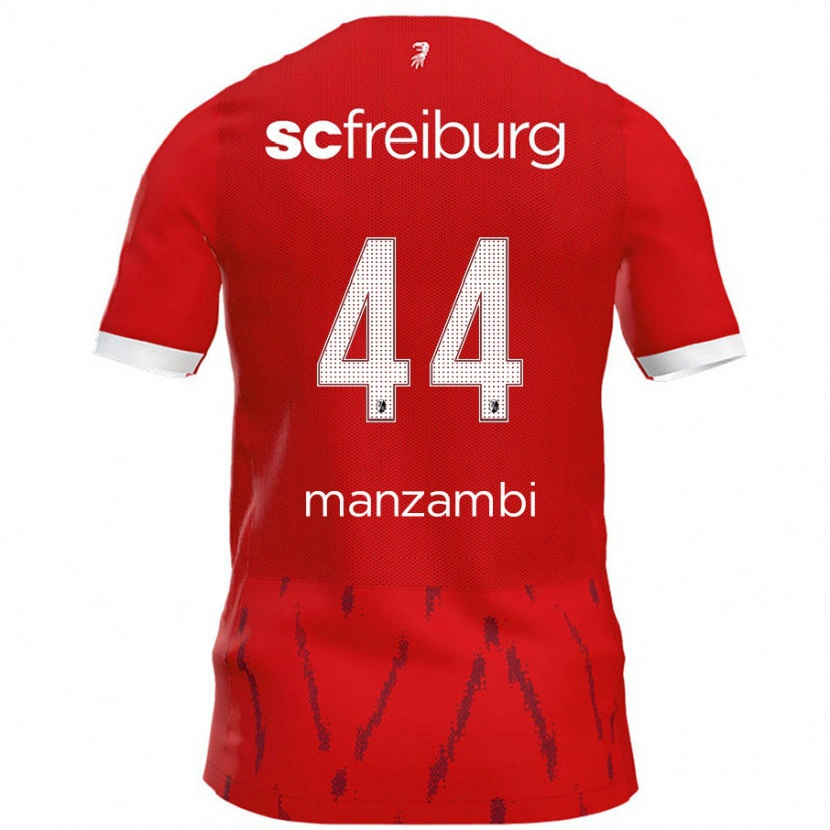 Danxen Enfant Maillot Johan Manzambi #44 Rouge Tenues Domicile 2024/25 T-Shirt