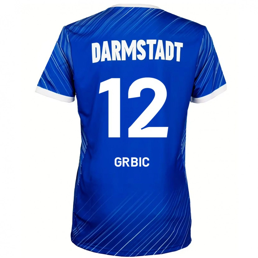 Danxen Enfant Maillot Viktor Grbic #12 Bleu Blanc Tenues Domicile 2024/25 T-Shirt