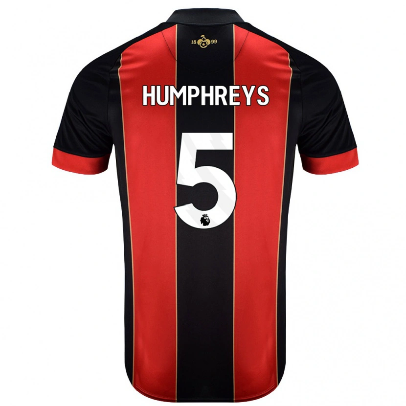 Danxen Enfant Maillot Holly Humphreys #5 Rouge Noir Tenues Domicile 2024/25 T-Shirt