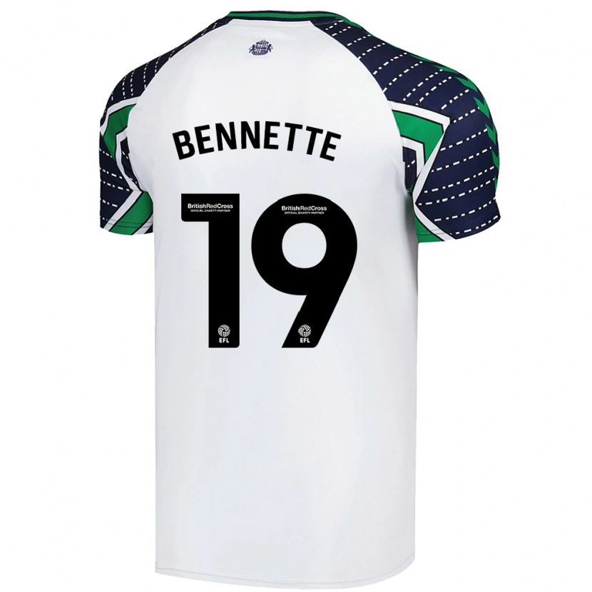 Danxen Enfant Maillot Jewison Bennette #19 Blanc Tenues Extérieur 2024/25 T-Shirt