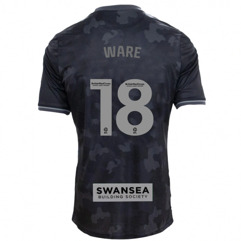Danxen Enfant Maillot Phoebe Ware #18 Noir Tenues Extérieur 2024/25 T-Shirt