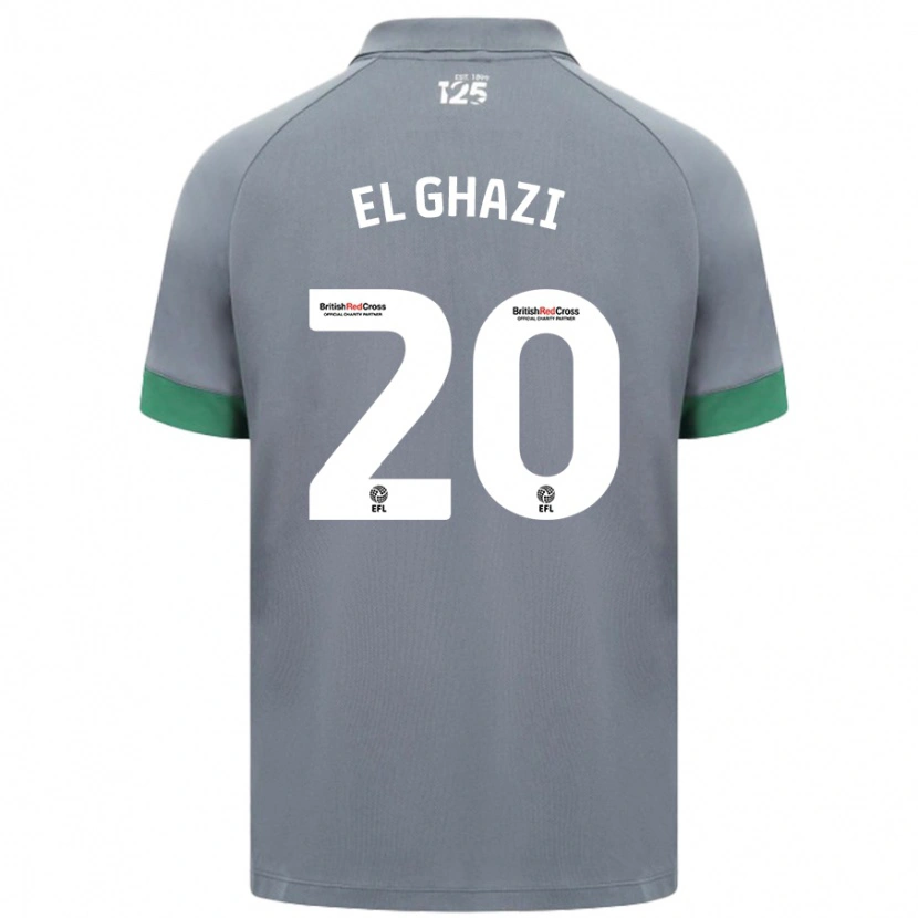 Danxen Enfant Maillot Anwar El Ghazi #20 Gris Foncé Tenues Extérieur 2024/25 T-Shirt