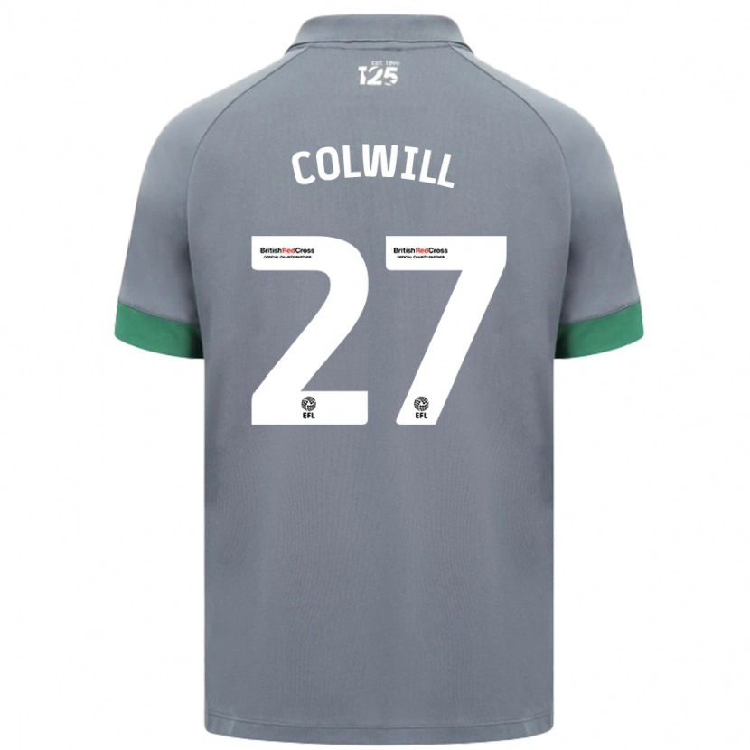Danxen Enfant Maillot Rubin Colwill #27 Gris Foncé Tenues Extérieur 2024/25 T-Shirt