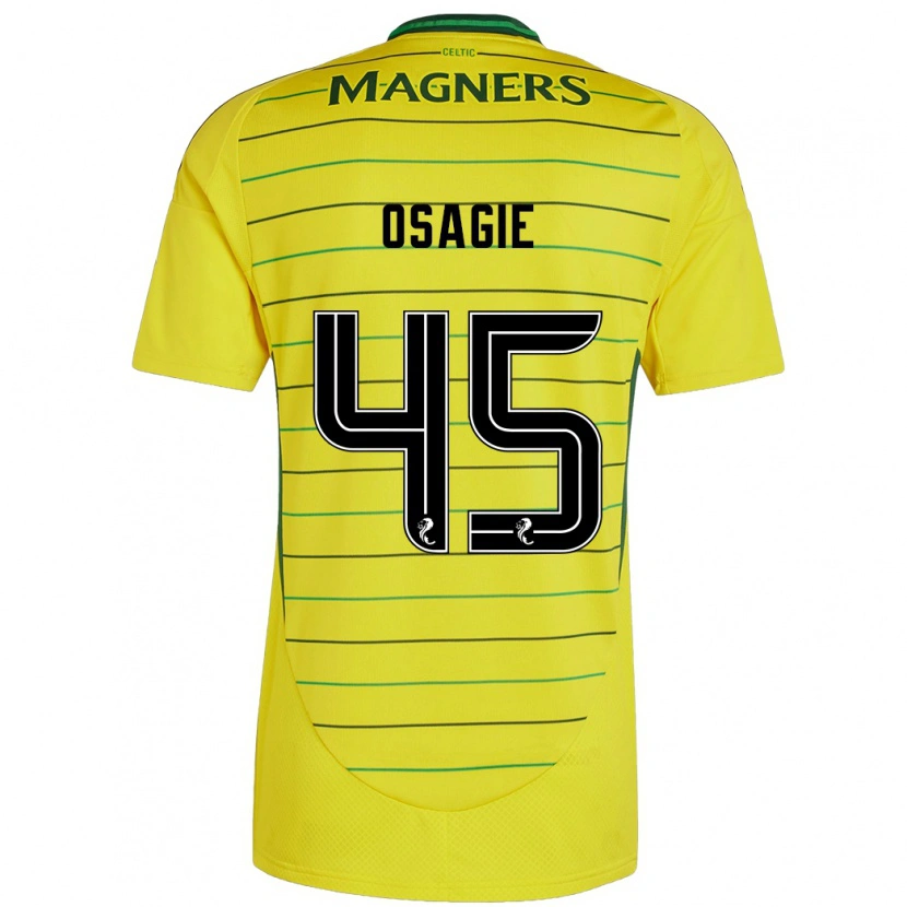 Danxen Enfant Maillot Justin Osagie #45 Jaune Tenues Extérieur 2024/25 T-Shirt