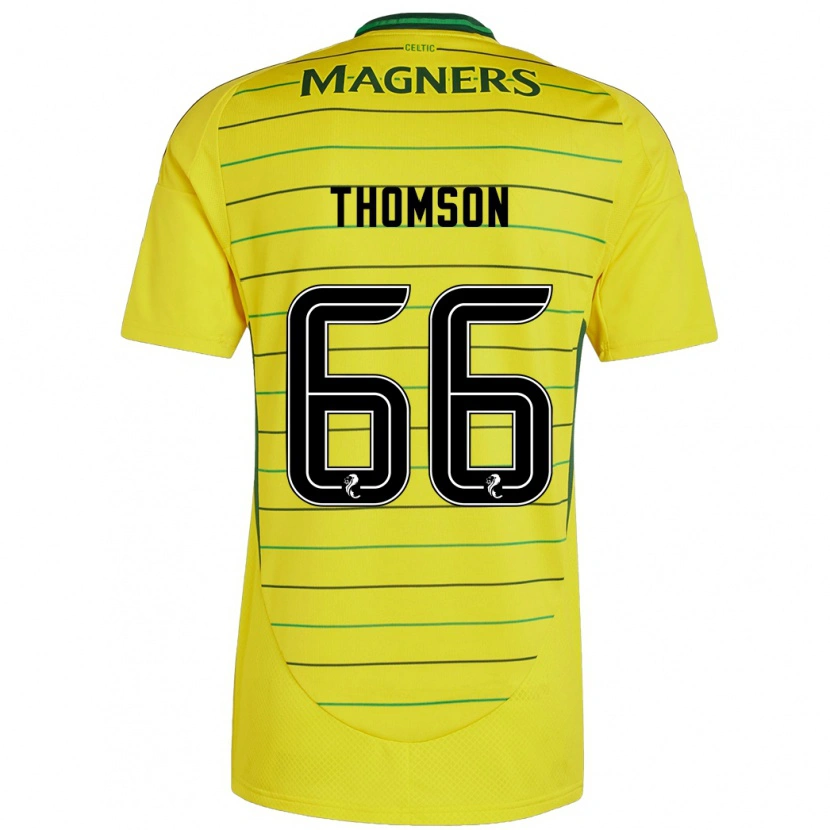 Danxen Enfant Maillot Corey Thomson #66 Jaune Tenues Extérieur 2024/25 T-Shirt