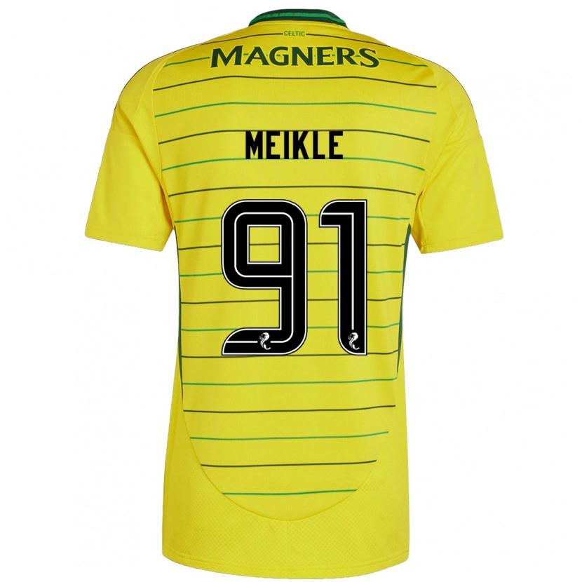 Danxen Enfant Maillot Jamie Meikle #91 Jaune Tenues Extérieur 2024/25 T-Shirt