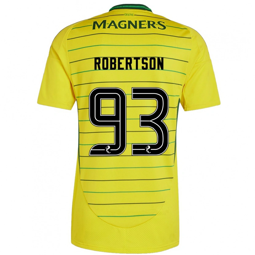 Danxen Enfant Maillot Mitchell Robertson #93 Jaune Tenues Extérieur 2024/25 T-Shirt