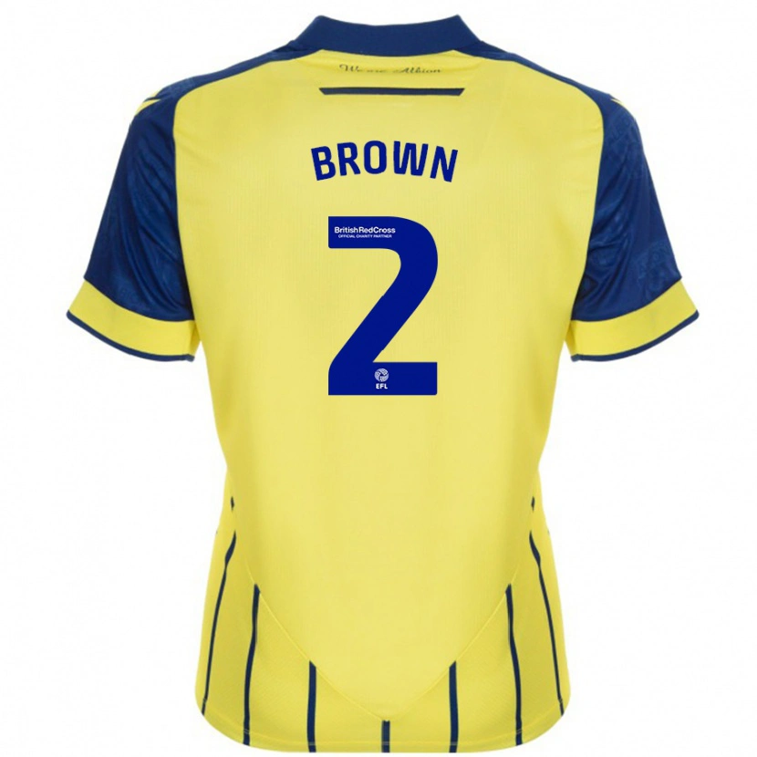 Danxen Enfant Maillot Ashlee Brown #2 Jaune Bleu Tenues Extérieur 2024/25 T-Shirt