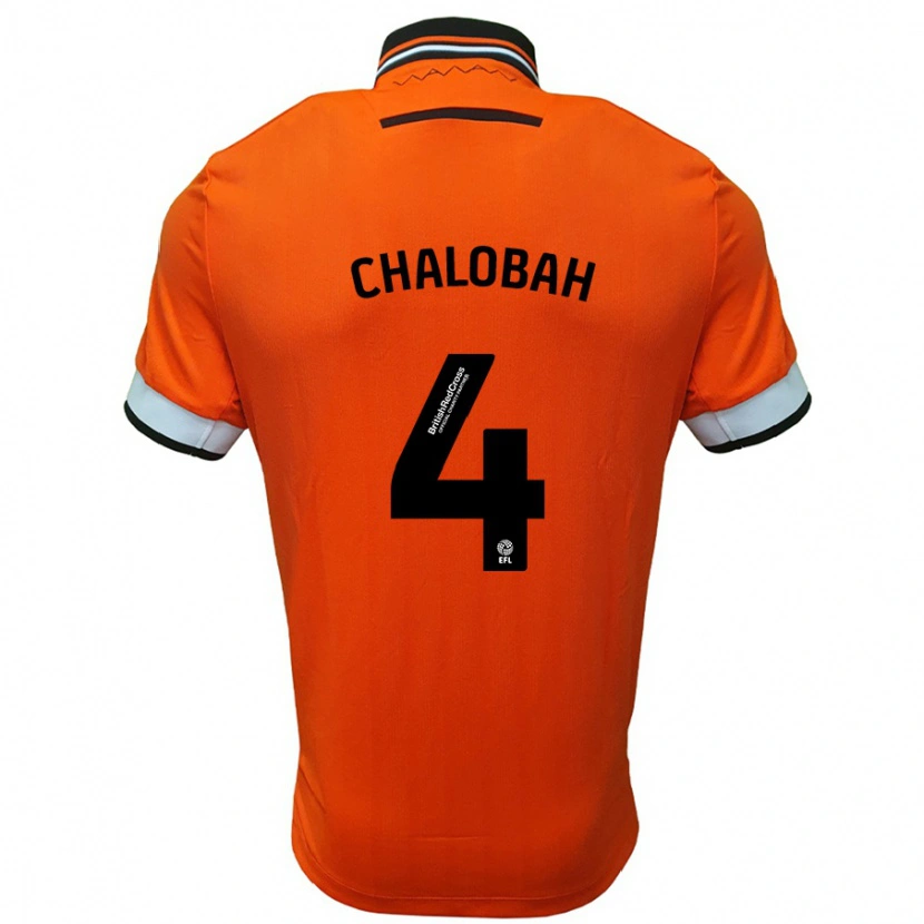 Danxen Enfant Maillot Nathaniel Chalobah #4 Orange Blanc Tenues Extérieur 2024/25 T-Shirt