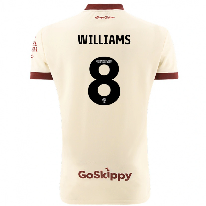 Danxen Enfant Maillot Joe Williams #8 Blanc Crème Tenues Extérieur 2024/25 T-Shirt