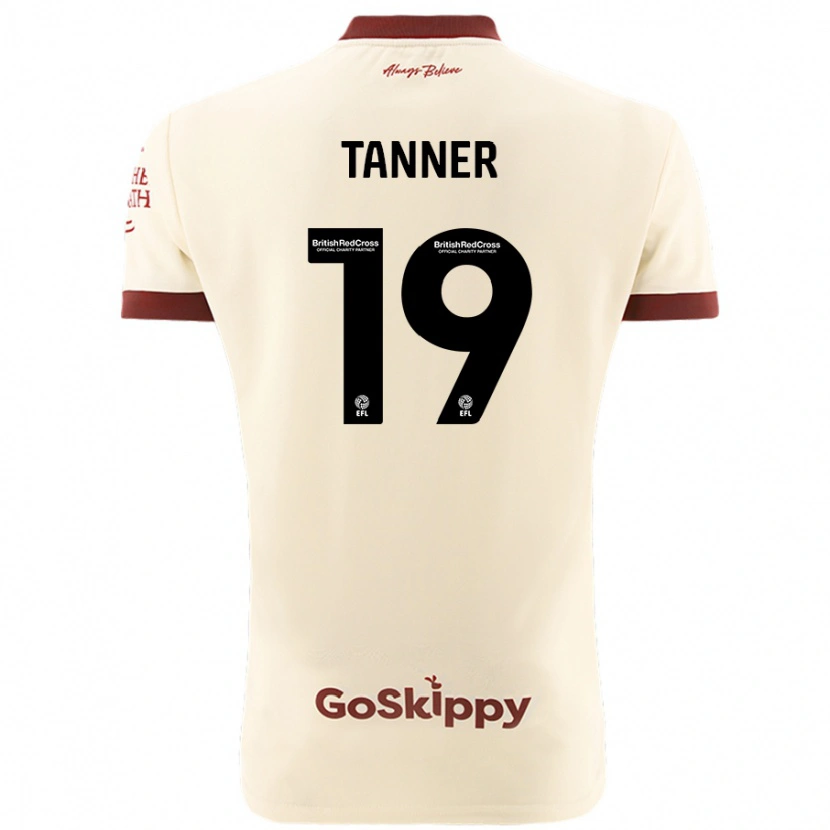 Danxen Enfant Maillot George Tanner #19 Blanc Crème Tenues Extérieur 2024/25 T-Shirt
