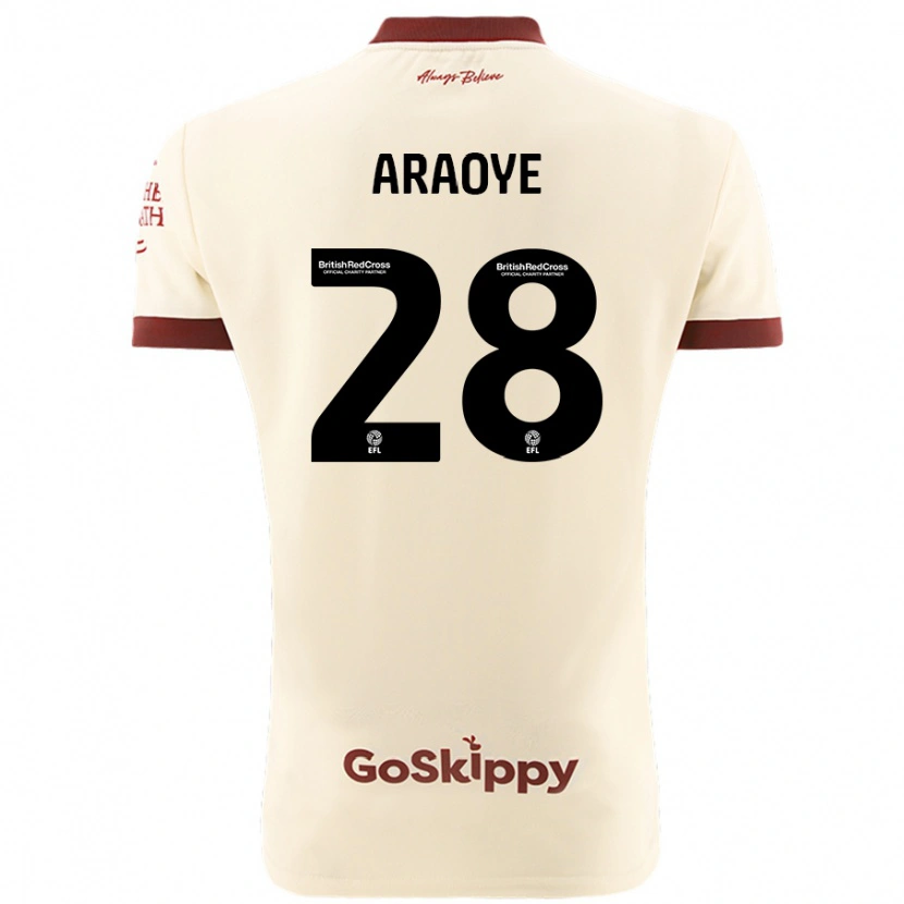 Danxen Enfant Maillot Raphael Araoye #28 Blanc Crème Tenues Extérieur 2024/25 T-Shirt