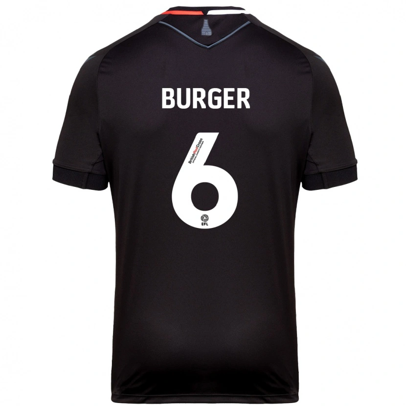 Danxen Enfant Maillot Wouter Burger #6 Noir Tenues Extérieur 2024/25 T-Shirt