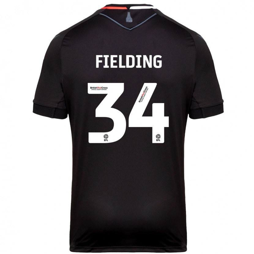 Danxen Enfant Maillot Frank Fielding #34 Noir Tenues Extérieur 2024/25 T-Shirt