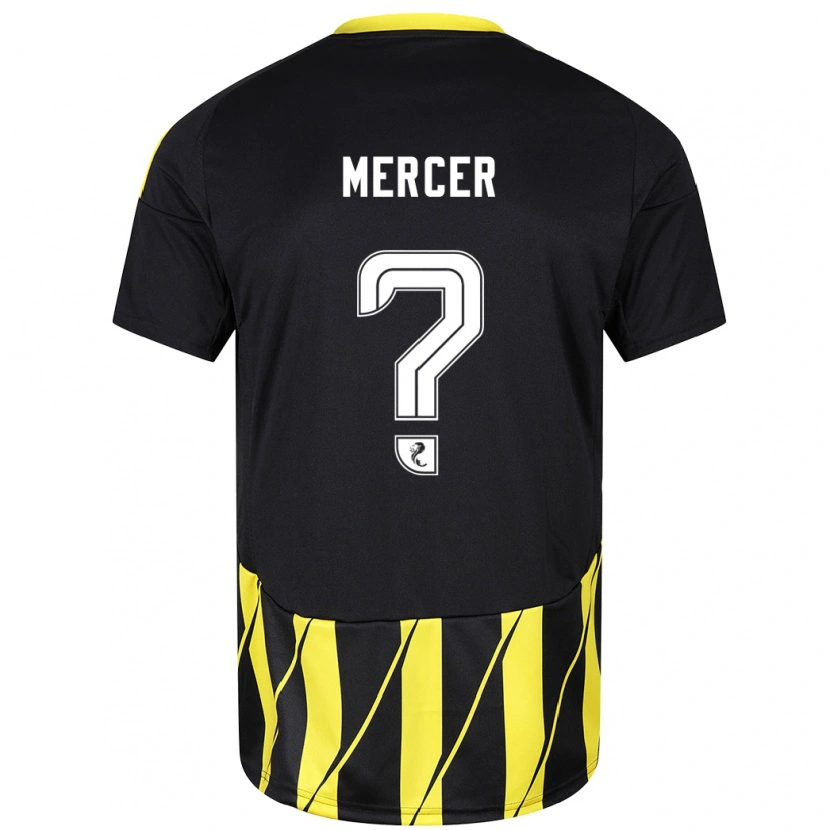 Danxen Enfant Maillot Jamie Mercer #0 Noir Jaune Tenues Extérieur 2024/25 T-Shirt