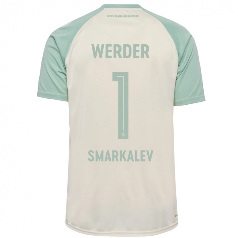 Danxen Enfant Maillot Stefan Smarkalev #1 Blanc Cassé Vert Clair Tenues Extérieur 2024/25 T-Shirt