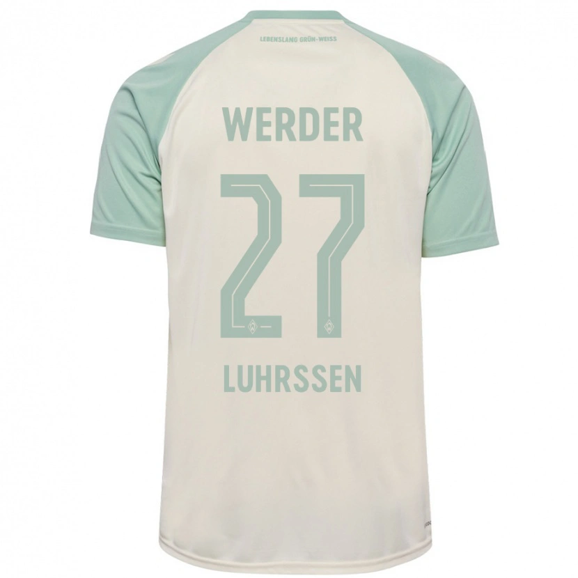 Danxen Enfant Maillot Nina Luhrssen #27 Blanc Cassé Vert Clair Tenues Extérieur 2024/25 T-Shirt