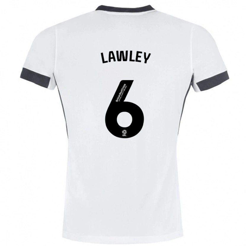 Danxen Enfant Maillot Gemma Lawley #6 Blanc Noir Tenues Extérieur 2024/25 T-Shirt