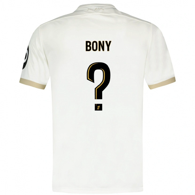 Danxen Enfant Maillot Geoffroy Bony #0 Blanc Doré Tenues Extérieur 2024/25 T-Shirt