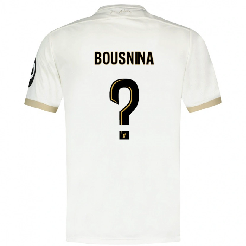 Danxen Enfant Maillot Farès Bousnina #0 Blanc Doré Tenues Extérieur 2024/25 T-Shirt