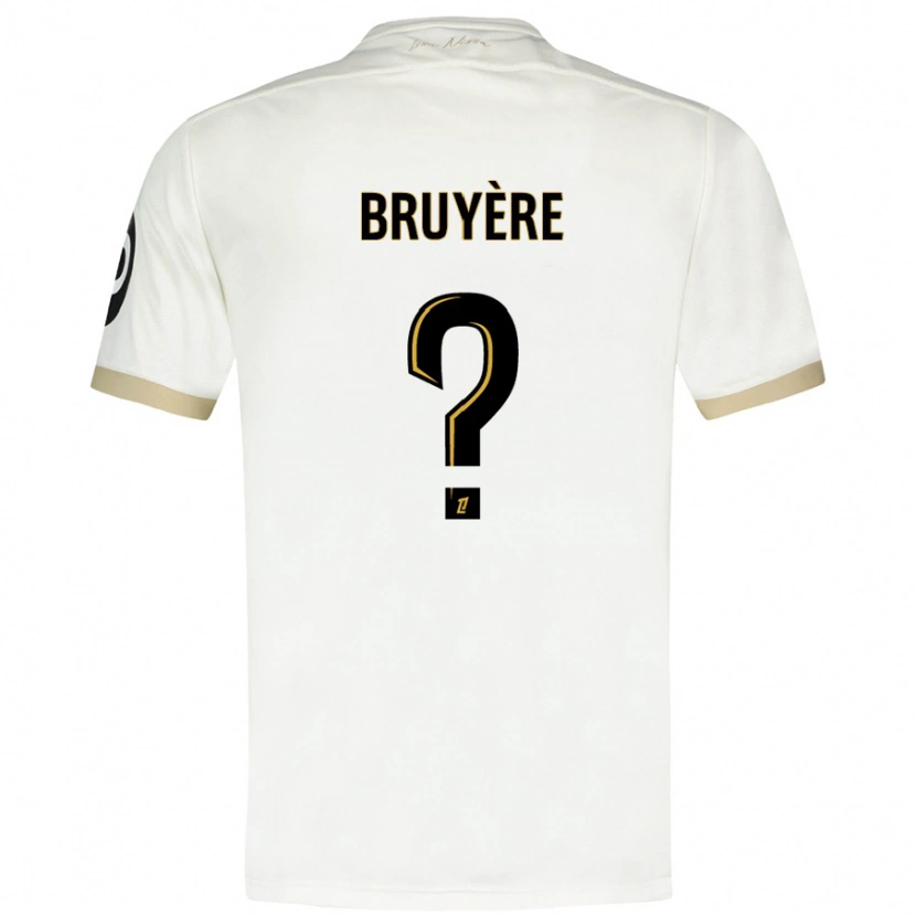 Danxen Enfant Maillot Théo Bruyère #0 Blanc Doré Tenues Extérieur 2024/25 T-Shirt