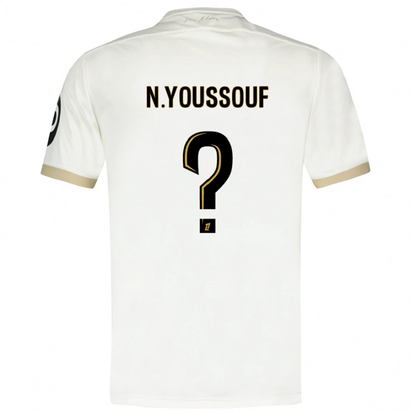Danxen Enfant Maillot Naké Youssouf #0 Blanc Doré Tenues Extérieur 2024/25 T-Shirt