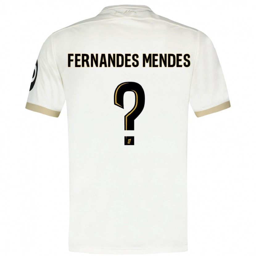 Danxen Enfant Maillot Mathis Fernandes Mendes #0 Blanc Doré Tenues Extérieur 2024/25 T-Shirt