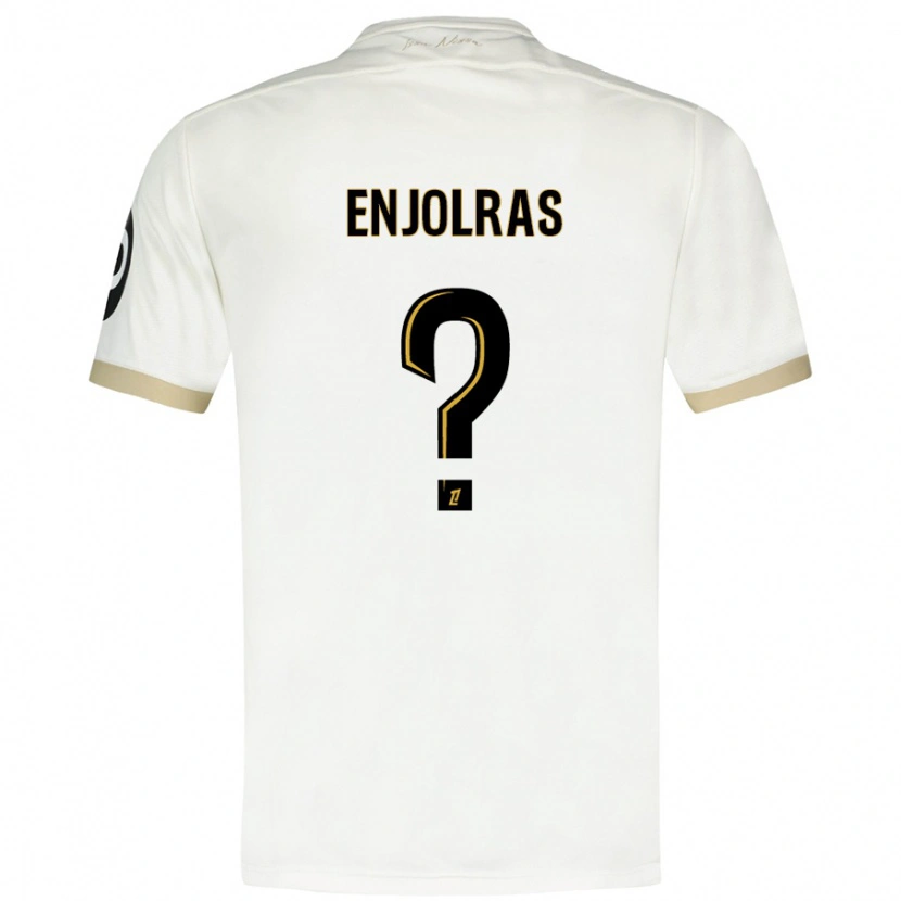 Danxen Enfant Maillot Walid Enjolras #0 Blanc Doré Tenues Extérieur 2024/25 T-Shirt