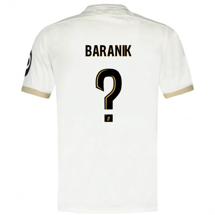 Danxen Enfant Maillot Evan Baranik #0 Blanc Doré Tenues Extérieur 2024/25 T-Shirt