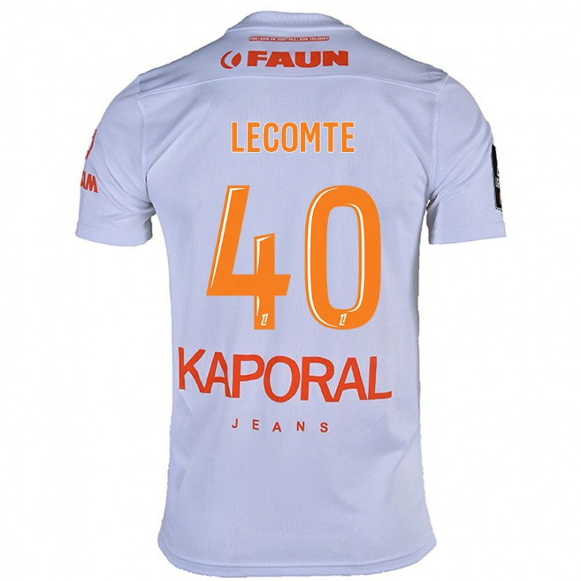 Danxen Enfant Maillot Benjamin Lecomte #40 Blanc Tenues Extérieur 2024/25 T-Shirt