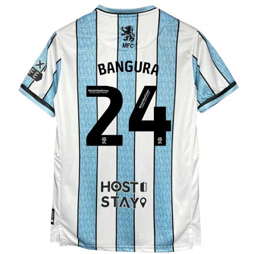 Danxen Enfant Maillot Alex Bangura #24 Blanc Bleu Tenues Extérieur 2024/25 T-Shirt
