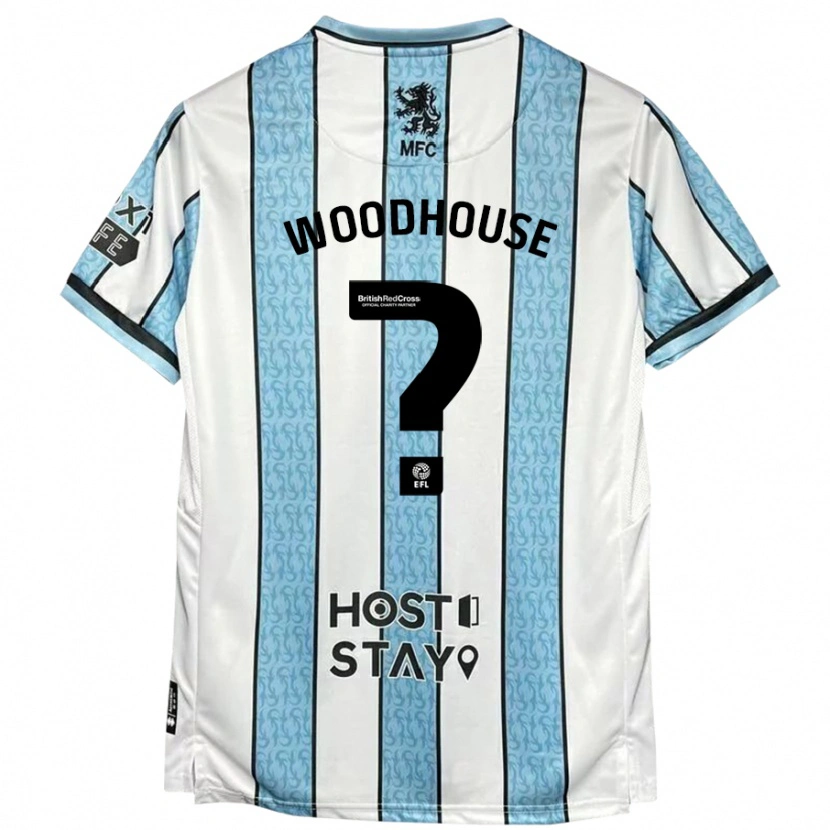 Danxen Enfant Maillot Mccartney Woodhouse #0 Blanc Bleu Tenues Extérieur 2024/25 T-Shirt