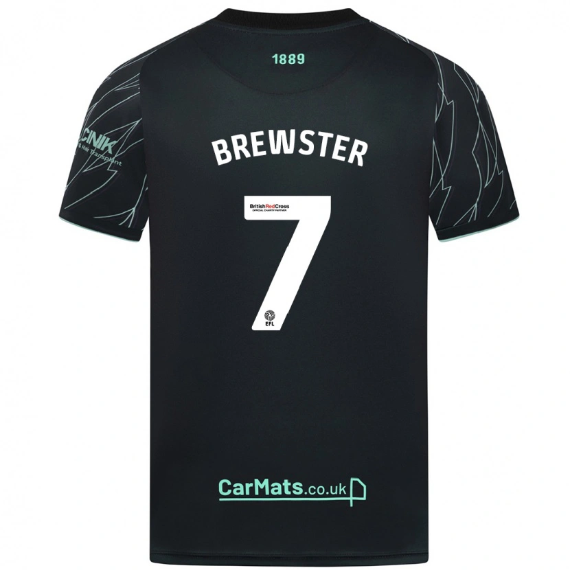 Danxen Enfant Maillot Rhian Brewster #7 Noir Vert Tenues Extérieur 2024/25 T-Shirt