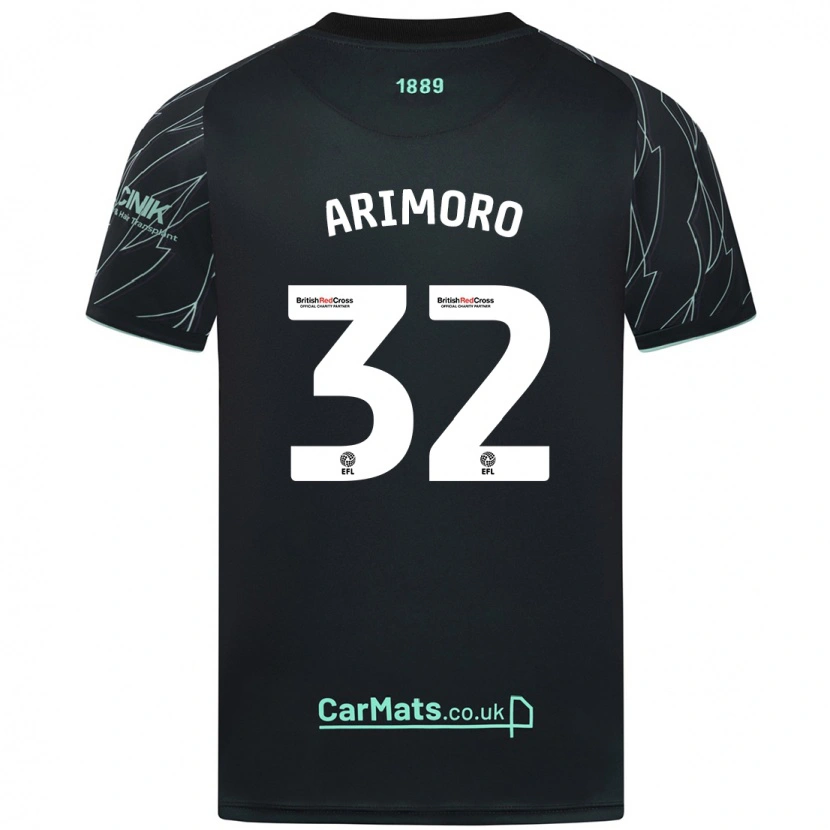 Danxen Enfant Maillot Juliet Adebowale-Arimoro #32 Noir Vert Tenues Extérieur 2024/25 T-Shirt