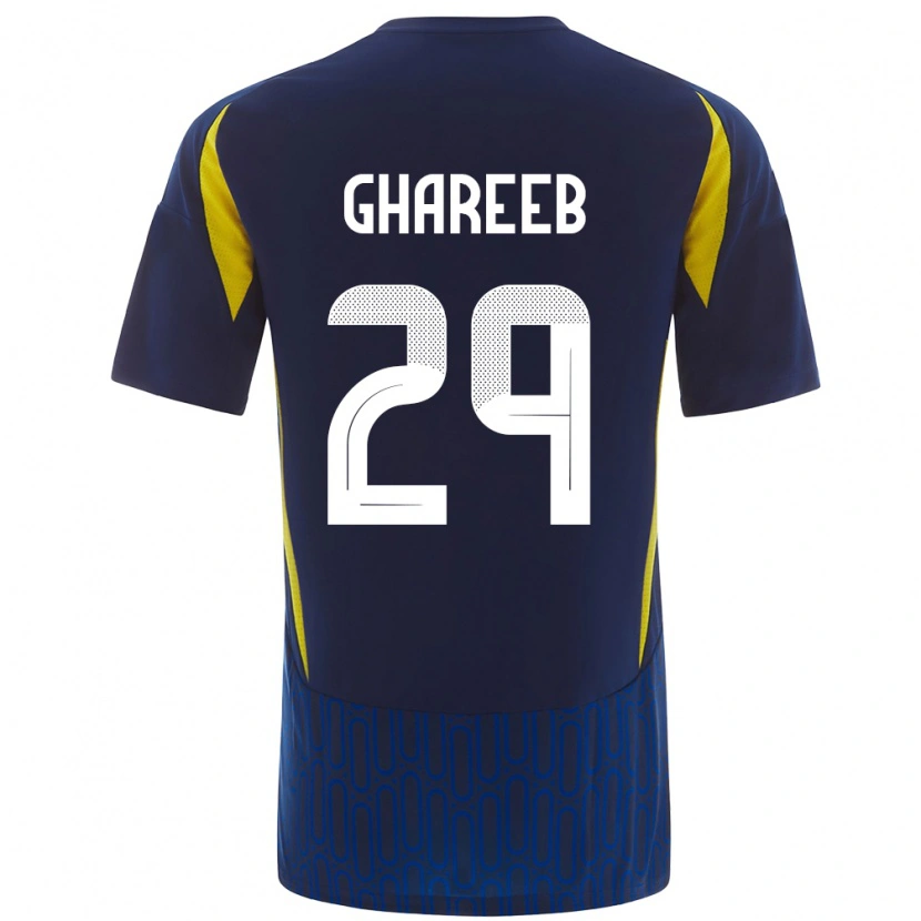 Danxen Enfant Maillot Abdulrahman Ghareeb #29 Bleu Jaune Tenues Extérieur 2024/25 T-Shirt