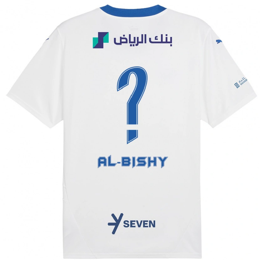 Danxen Enfant Maillot Bder Abdulaziz Al-Bishy #0 Blanc Bleu Tenues Extérieur 2024/25 T-Shirt