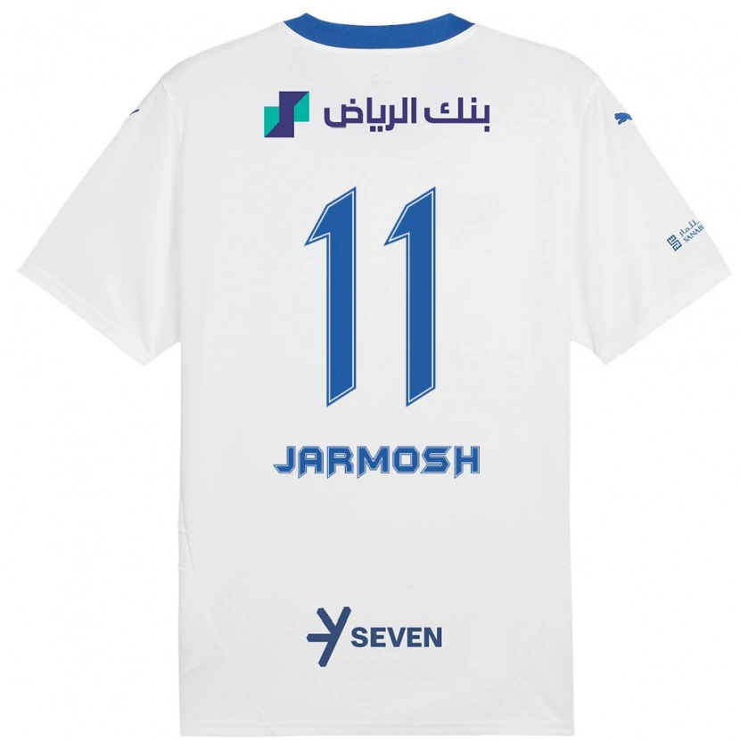 Danxen Enfant Maillot Abdulaziz Jarmosh #11 Blanc Bleu Tenues Extérieur 2024/25 T-Shirt